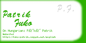 patrik fuko business card